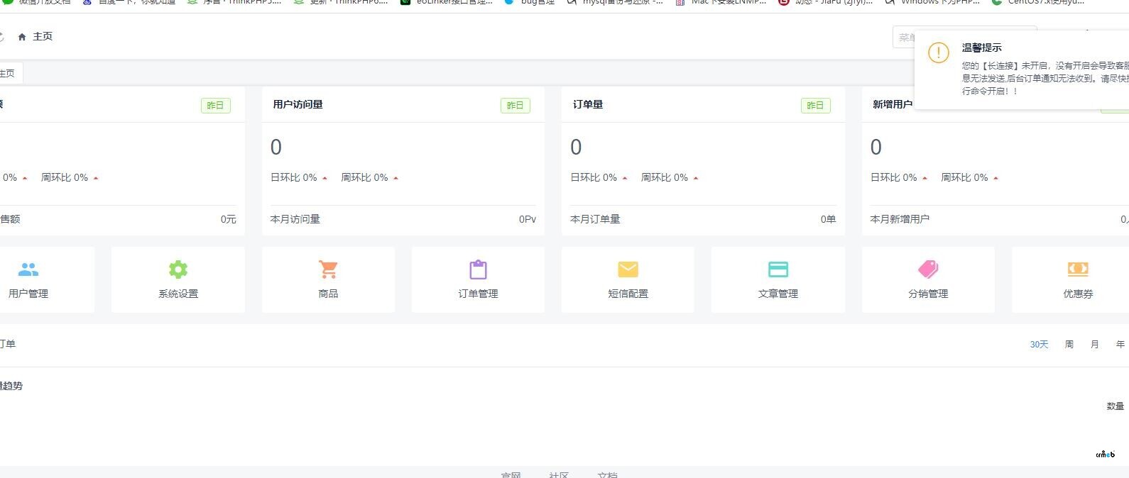 長鏈接未開啟